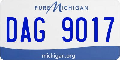 MI license plate DAG9017