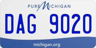 MI license plate DAG9020
