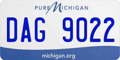 MI license plate DAG9022