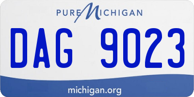 MI license plate DAG9023