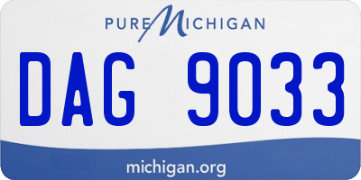 MI license plate DAG9033