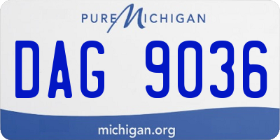 MI license plate DAG9036