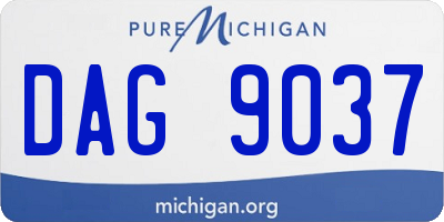 MI license plate DAG9037