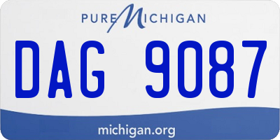 MI license plate DAG9087
