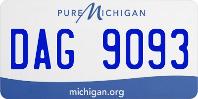MI license plate DAG9093