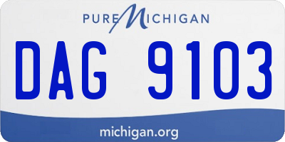 MI license plate DAG9103