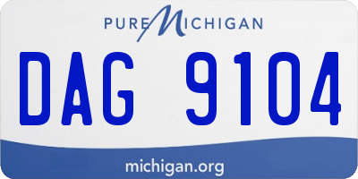 MI license plate DAG9104