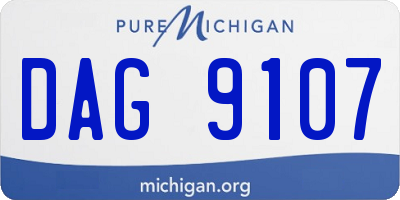 MI license plate DAG9107