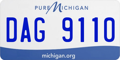 MI license plate DAG9110