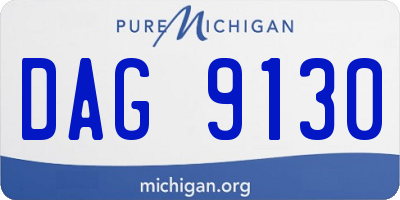 MI license plate DAG9130