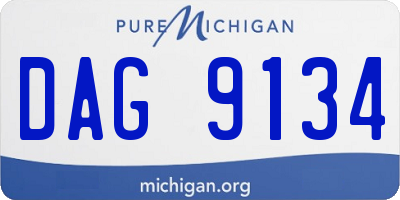 MI license plate DAG9134