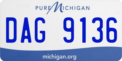 MI license plate DAG9136