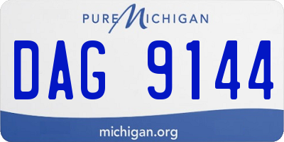 MI license plate DAG9144