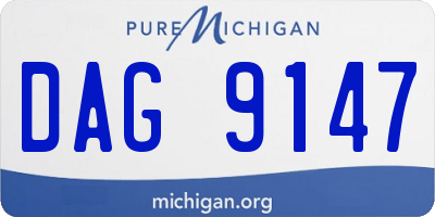 MI license plate DAG9147