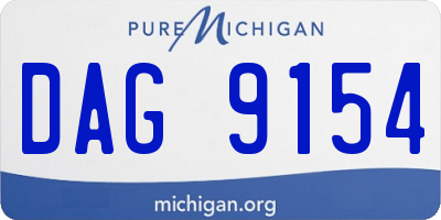 MI license plate DAG9154
