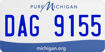 MI license plate DAG9155