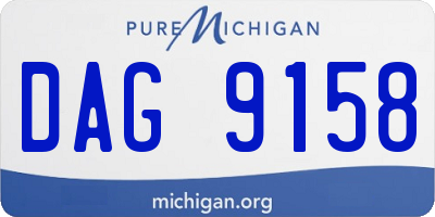 MI license plate DAG9158