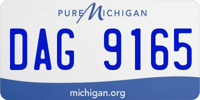 MI license plate DAG9165