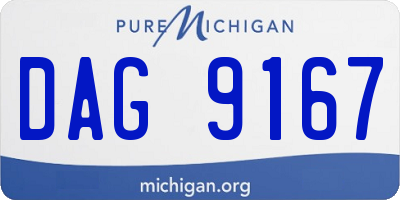 MI license plate DAG9167