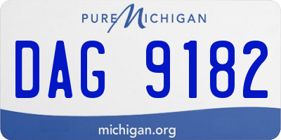 MI license plate DAG9182