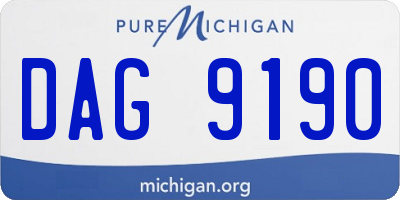MI license plate DAG9190