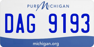 MI license plate DAG9193