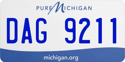 MI license plate DAG9211