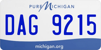 MI license plate DAG9215