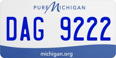 MI license plate DAG9222