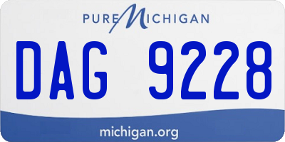 MI license plate DAG9228