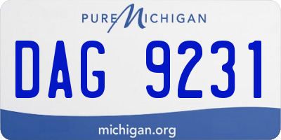 MI license plate DAG9231