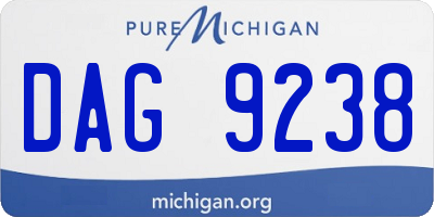 MI license plate DAG9238