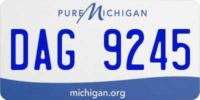 MI license plate DAG9245