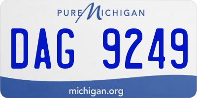 MI license plate DAG9249
