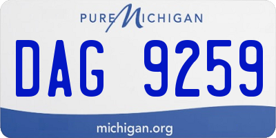 MI license plate DAG9259