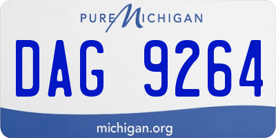 MI license plate DAG9264
