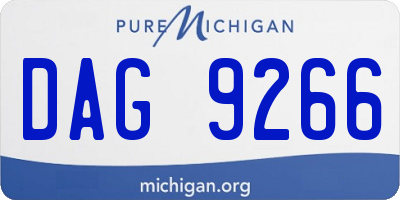 MI license plate DAG9266