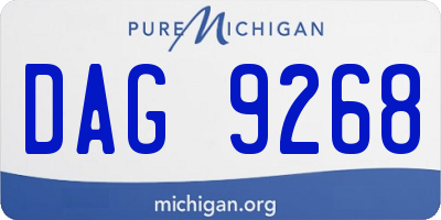 MI license plate DAG9268