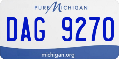 MI license plate DAG9270