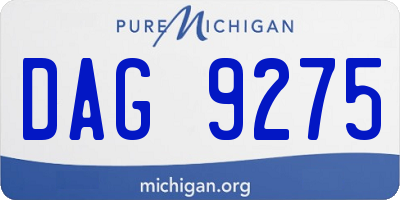 MI license plate DAG9275