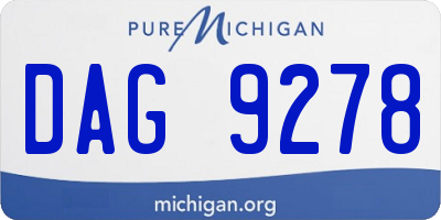 MI license plate DAG9278