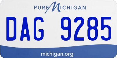 MI license plate DAG9285