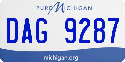 MI license plate DAG9287