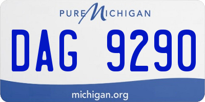 MI license plate DAG9290