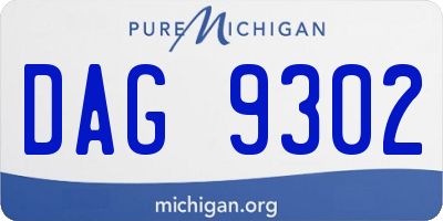 MI license plate DAG9302