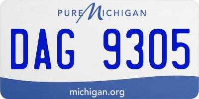 MI license plate DAG9305