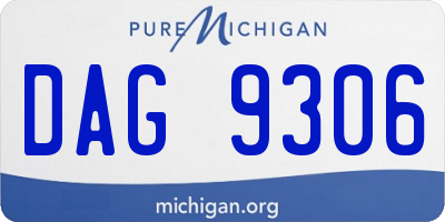 MI license plate DAG9306