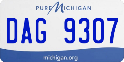 MI license plate DAG9307