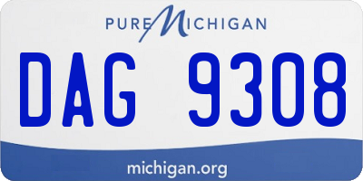 MI license plate DAG9308