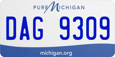 MI license plate DAG9309